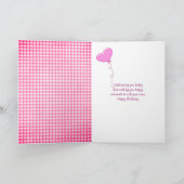 Carte Bottes d'anniversaire rose avec marguerites (Intérieur)