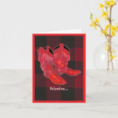 Carte Bottes de cowboy de Valentine (Fleur jaune)