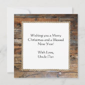 Carte Bottes de cowboy sur le porche avant Noël (Dos)