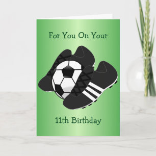 Carte Bottes de football personnalisées 11e anniversaire