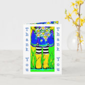 Carte Bottes de pluie jaune Merci de printemps (Fleur jaune)