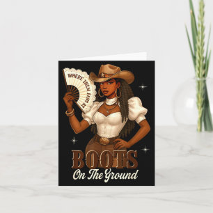 Carte Bottes d'histoire noire sur le terrain Cowgirl Wes
