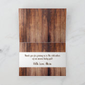 Carte Bottes rustiques pour cowgirl et Merci Casquette (Intérieur)