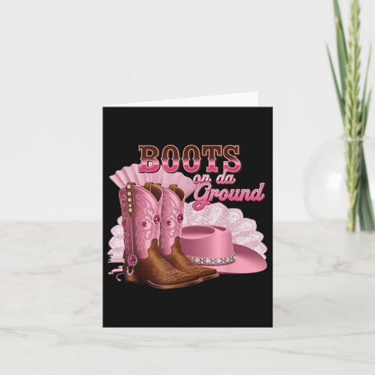 Carte Bottes Sur Le Sol, Boot Cowgirl Pink Western Cou (Devant)