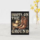 Carte Bottes Sur Le Terrain Boot Cowboy Western Cowgirl  (Fleur jaune)