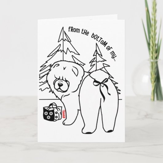 Carte BOTTOM OF MY HEART chow holiday (Devant)