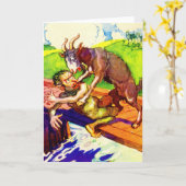 Carte bouc de chèvre et troll (Fleur jaune)