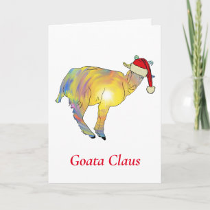 Carte Bouc drôle un Claus humour de Noël