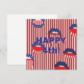 Carte Bouche drapeau bleu-blanc (Devant / Derrière)
