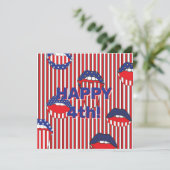 Carte Bouche drapeau bleu-blanc (Debout devant)