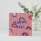 Carte Bouche drapeau bleu-blanc (Debout devant)