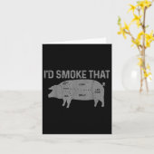 Carte Boucher Chef Bbq Id Fumer Que Porc De Cochon Fatig (Fleur jaune)