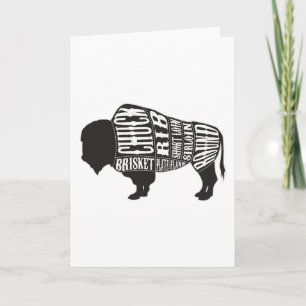Carte Boucher De Bison Coupe Des Morceaux De Viande