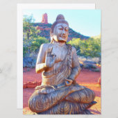 Carte bouddha assis méditant (Devant / Derrière)