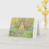 Carte Bouddha birthday card (Fleur jaune)