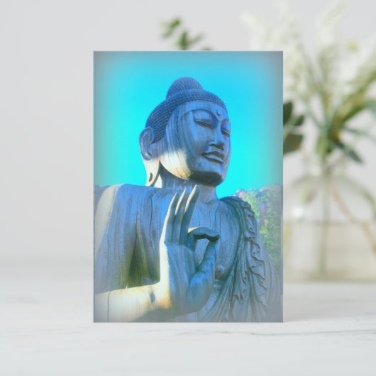 Carte bouddha bleu (Debout devant)
