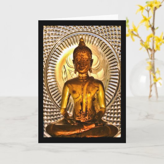 Carte Bouddha brillant (Fleur jaune)