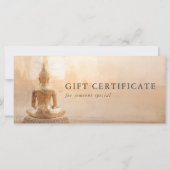Carte Bouddha doré – Certificat-cadeau QR Code Salon (Dos)