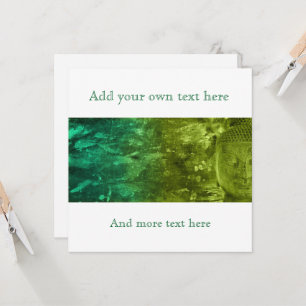 Carte Bouddha en vert et turquoise