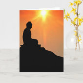 Carte Bouddha méditant (Fleur jaune)