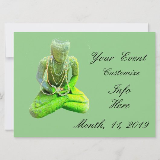 Carte Bouddha vert Mossy méditant Thunder_Cove (Devant)