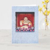 Carte Bouddha voeux d'anniversaire (Fleur jaune)