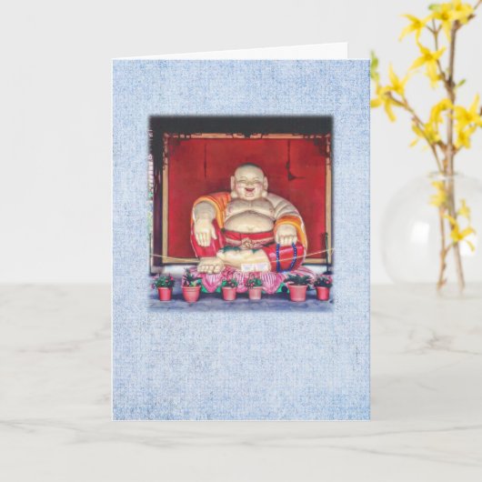 Carte Bouddha voeux d'anniversaire (Fleur jaune)