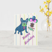 Carte Bouée French Bulldog (Fleur jaune)