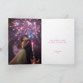 Carte Bougainvillea rose mariage merci (Intérieur)