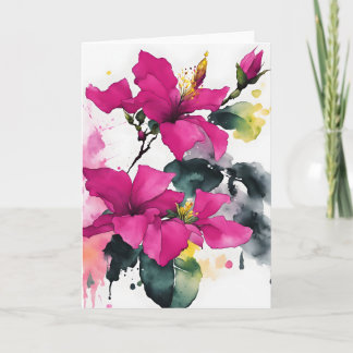 Carte Bougainvillea - Watercolor flowers