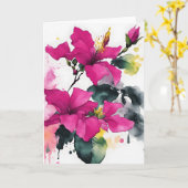 Carte Bougainvillea - Watercolor flowers (Fleur jaune)
