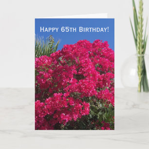 Carte Bougainvilliers floraux Personnalisé 65e anniversa