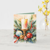 Carte Bougie avec ornements Photo & artisanat Noël (Fleur jaune)