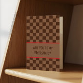 Carte Bougie Brown Checkered Will you be my Bridesmaid