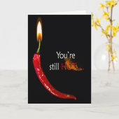 Carte bougie chaude de poivron rouge d'anniversaire (Fleur jaune)