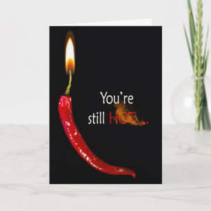Carte bougie chaude de poivron rouge d'anniversaire