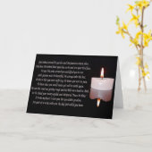 Carte Bougie commémorative avec verset (Fleur jaune)