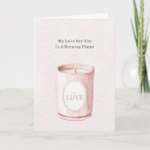 Carte Bougie d'amour rose (Devant)