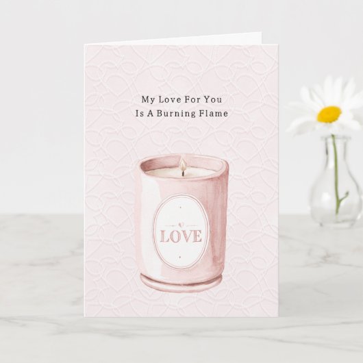 Carte Bougie d'amour rose (Petite plante)