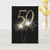 Carte Bougie d'anniversaire 50 ans (Fleur jaune)