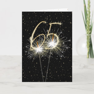 Carte Bougie d'anniversaire 65 ans sur fond noir