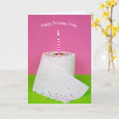 Carte bougie d'anniversaire dans du papier toilette (Fleur jaune)