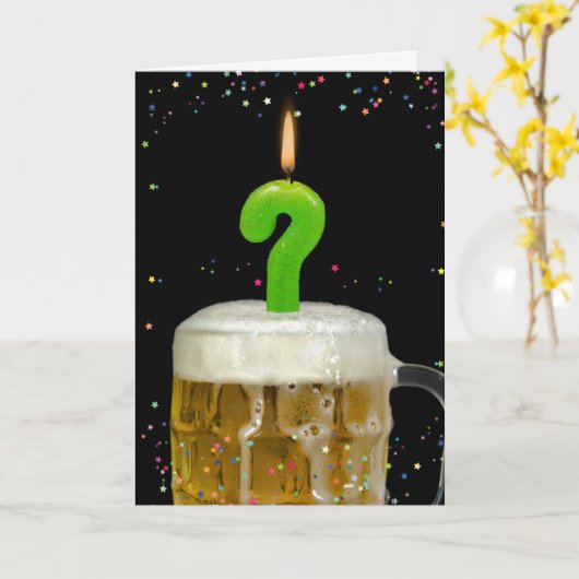 Carte bougie d'anniversaire de point d'interrogation (Fleur jaune)