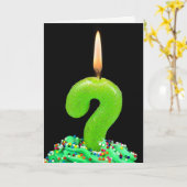 Carte bougie d'anniversaire de point d'interrogation (Fleur jaune)