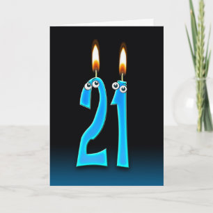 Carte Bougie de 21e anniversaire aux globes oculaires