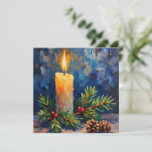 Carte Bougie de Noël avec pin (Debout devant)