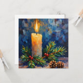 Carte Bougie de Noël avec pin (Devant/Arrière en situation)