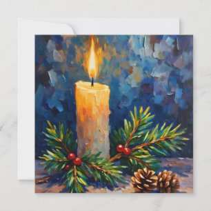 Carte Bougie de Noël avec pin