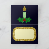 Carte Bougie de Noël parties scintillant (Intérieur)