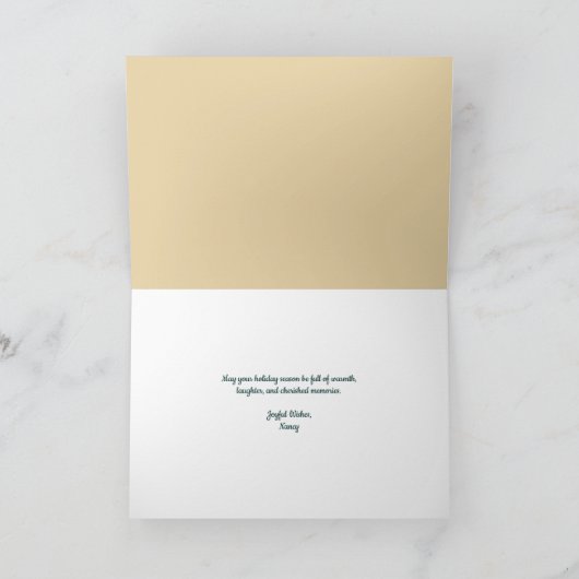 Carte Bougie de Noël Vert foncé (Intérieur)